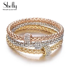 Серебряные золотые оригинальные браслеты с попкорном, браслеты для женщин, Кристальные бусины, браслет с подвеской Регулируемый подарок дружбы, новинка