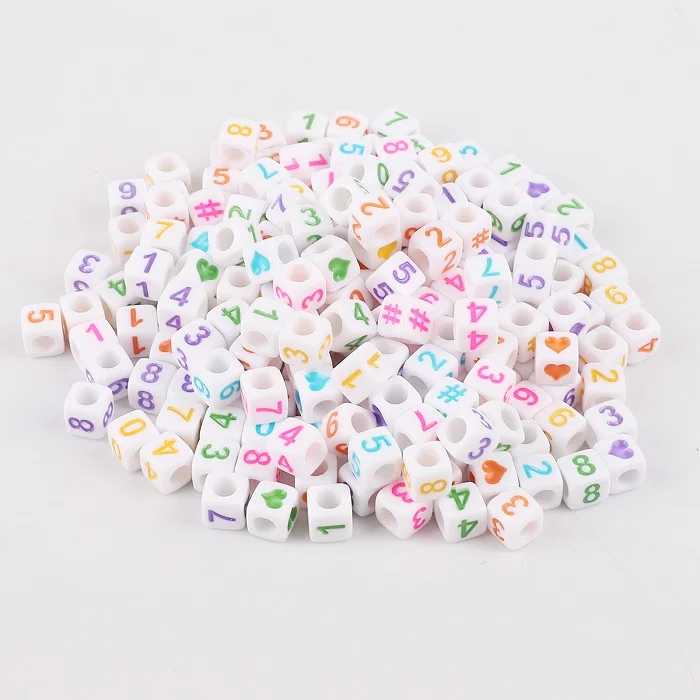 100pcs 6mm Mixed Square Alphabet Letter Beads Charms Bracelet Necklace For DIY Jewelry Making Clothing Decor Accessories - Цвет: Rainbow