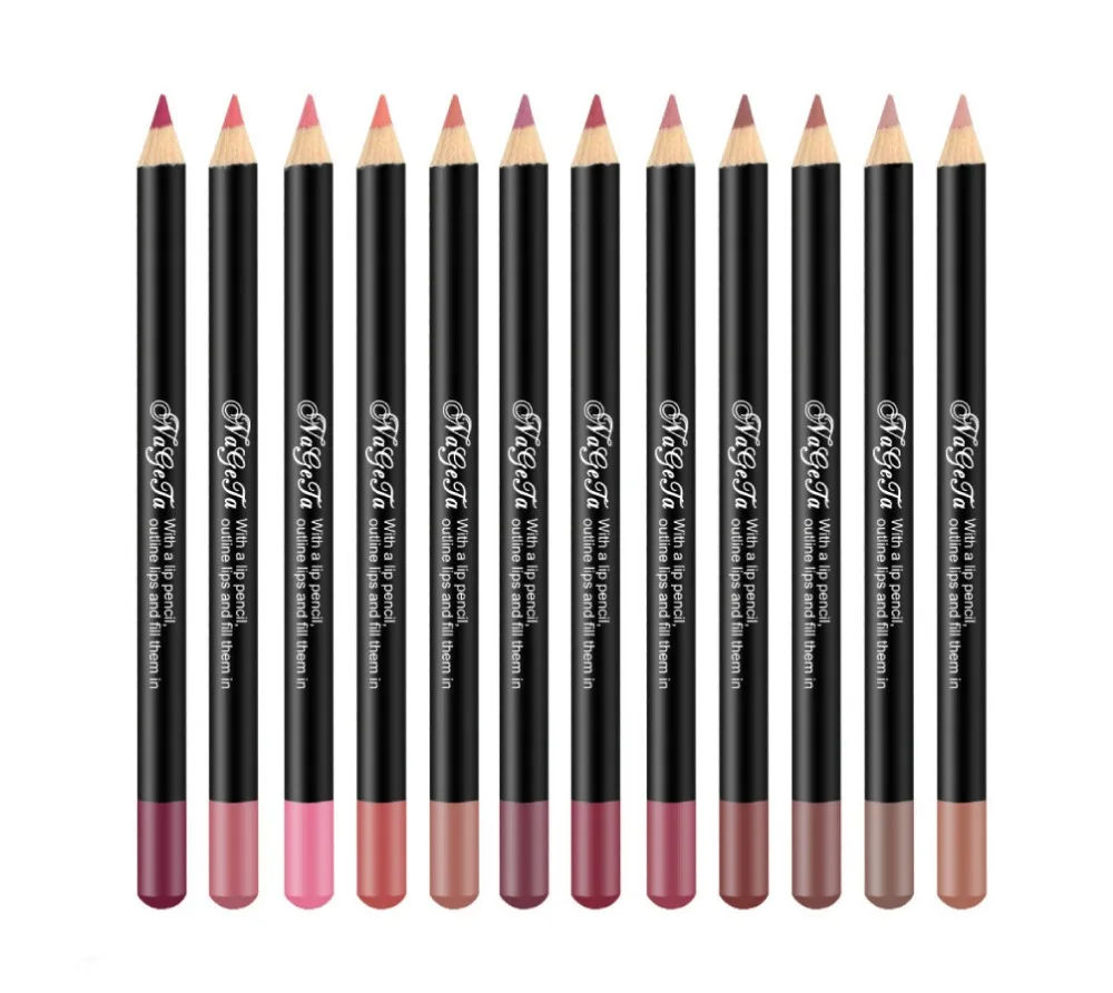 

12 Colors/Set Sexy Matte Lip Stick Lipliner Lip Liner Pencil Matt Nude Lipsliner Pen Set Beauty Makeup Tool Cosmetic