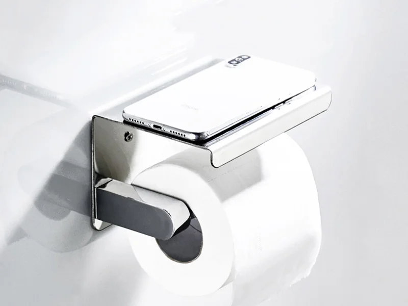 main paper holder with shelf chrome 1