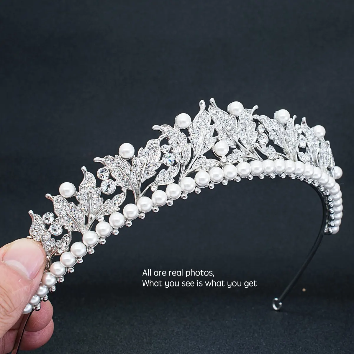 Настоящее австрийский горный хрусталь кристаллы листья Корона Тиара для Свадебные девушка аксессуары для волос ювелирные изделия SHA8622