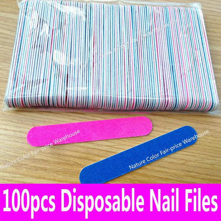 

100pcs Professional Nail Files Sandpaper Buffers Slim Crescent Grit Artificial Nail Tips Tools disposable cuticle remover callus