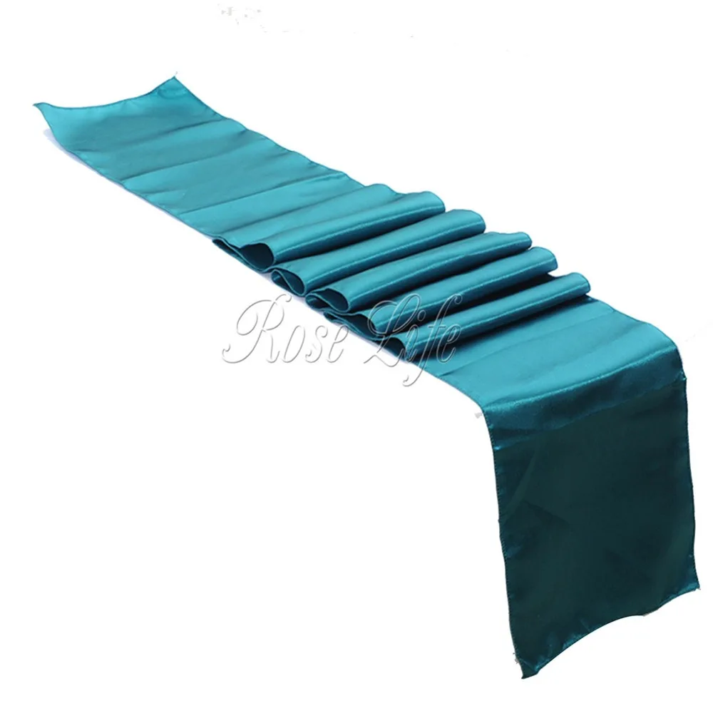 Teal Bue атласный настольный бегун 12 &quotx 108&quot Свадебные банкетные украшения|party