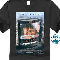 The Truman Show Cool 90's Comedy Винтаж, классическое кино фанатская футболка с постером Футболка мужская футболка "Аниме" 100% хлопок