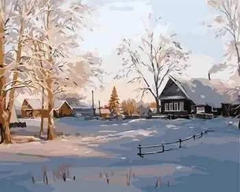 

naturel village landscape New arrival unique gift Digital Oil Painting On Canvas framed painting by numbers decorative picture