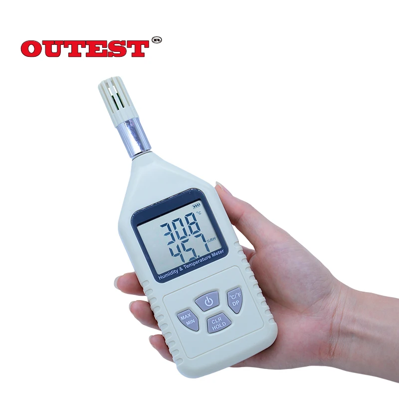 

OUTEST Digital humidity & Temperature meter LCD display 0%~100%RH(-30~80C ) GM1360A industrial hygrothermograph with USB