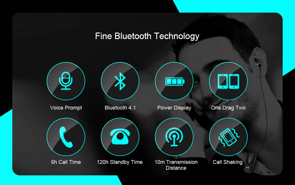 Fineblue F960 Мини Bluetooth наушники беспроводные наушники-вкладыши с микрофоном гарнитура звонки напоминают вибрацию износ клип драйвер