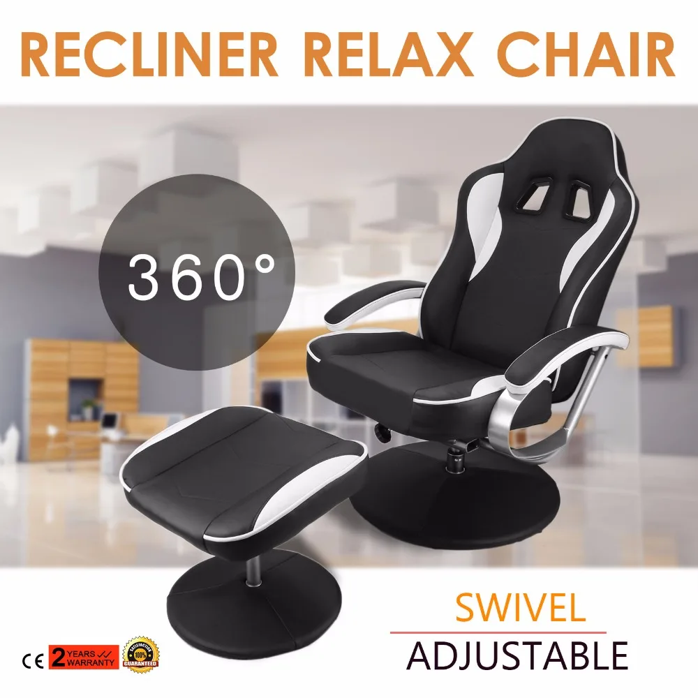 

Recliner Chair Armchair Office Relax Home Room Footstool Cinema Work Grey
