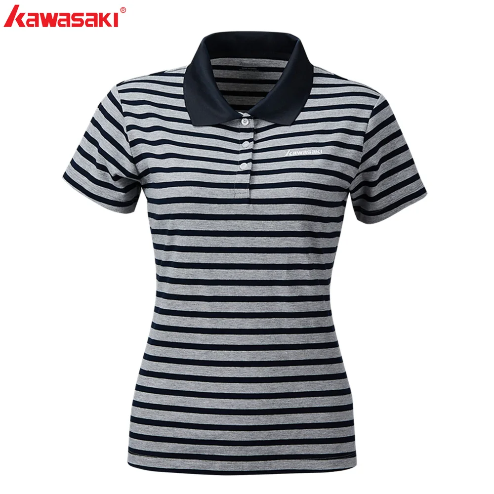 Kawasaki спортивные рубашки с воротником для женщин, хлопковая теннисная футболка, сухая посадка, дышащая полоска, Спортивная рубашка для девочек, ST-S2118