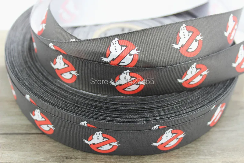 

New arrival 50 yards 7/8" 22mm Ghostbusters printed grosgrain ribbon