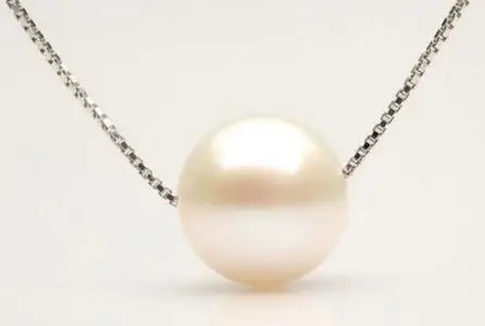 free shipping CHARMING AAA 12MM SOUTH SEA GENUINE WHITE PEARL NECKLACE PENDANT SILVER CHAIN | Украшения и аксессуары