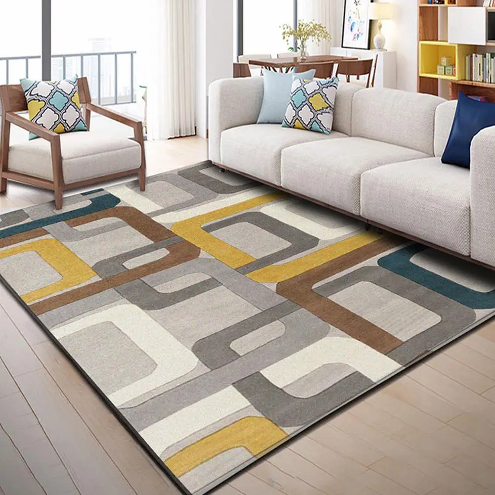 Напольный коврик в скандинавском стиле с геометрическим рисунком для гостиной, дивана, чайного стола 120*160 см - Цвет: Светло-зеленый