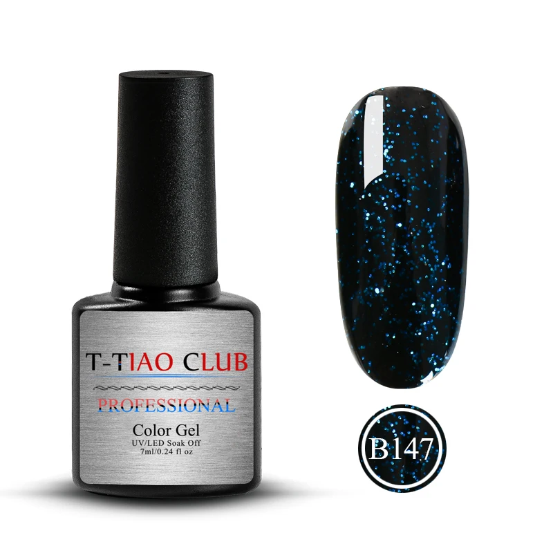 T-TIAO CLUB, 7 мл, синий, черный гель для ногтей с блестками, лак для ногтей, Ультрафиолетовый гибридный, долговечный, впитывающий Праймер, маникюрный Гель-лак для нейл-арта - Цвет: M30575