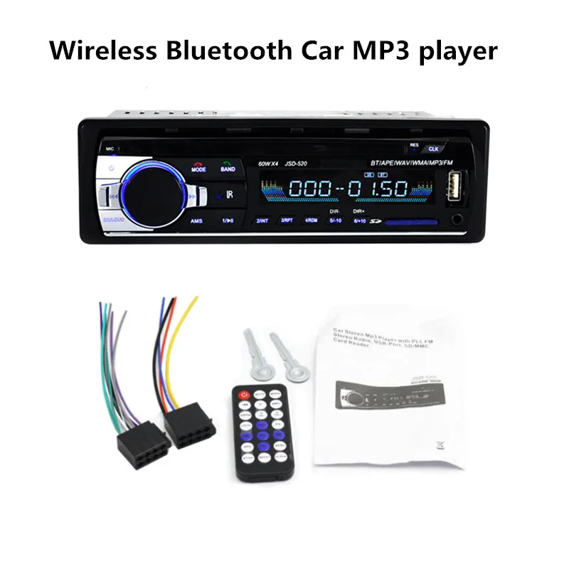 12 В Авторадио 1 Din автомобильное радио JSD-520 стерео Bluetooth аудио MP3 рекордер USB SD AUX