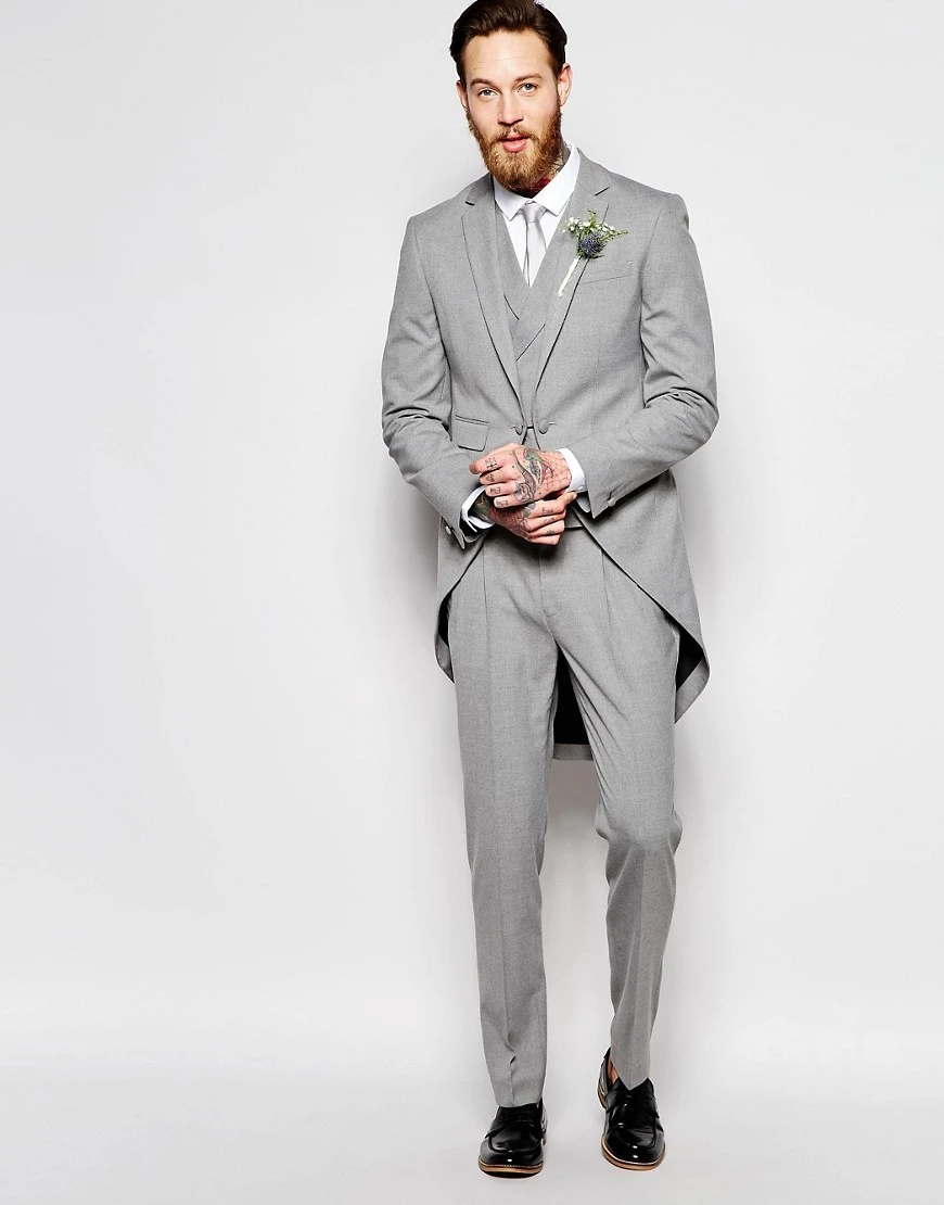 最新コートパンツデザイングレー燕尾服フォーマルメンズスーツスーツスキニー結婚式新郎カスタムウエディングタキシード3ピースジャケット ベスト パンツternoゆう Tuxedo 3 Piece Latest Coat Pant Designsprom Tuxedo Aliexpress