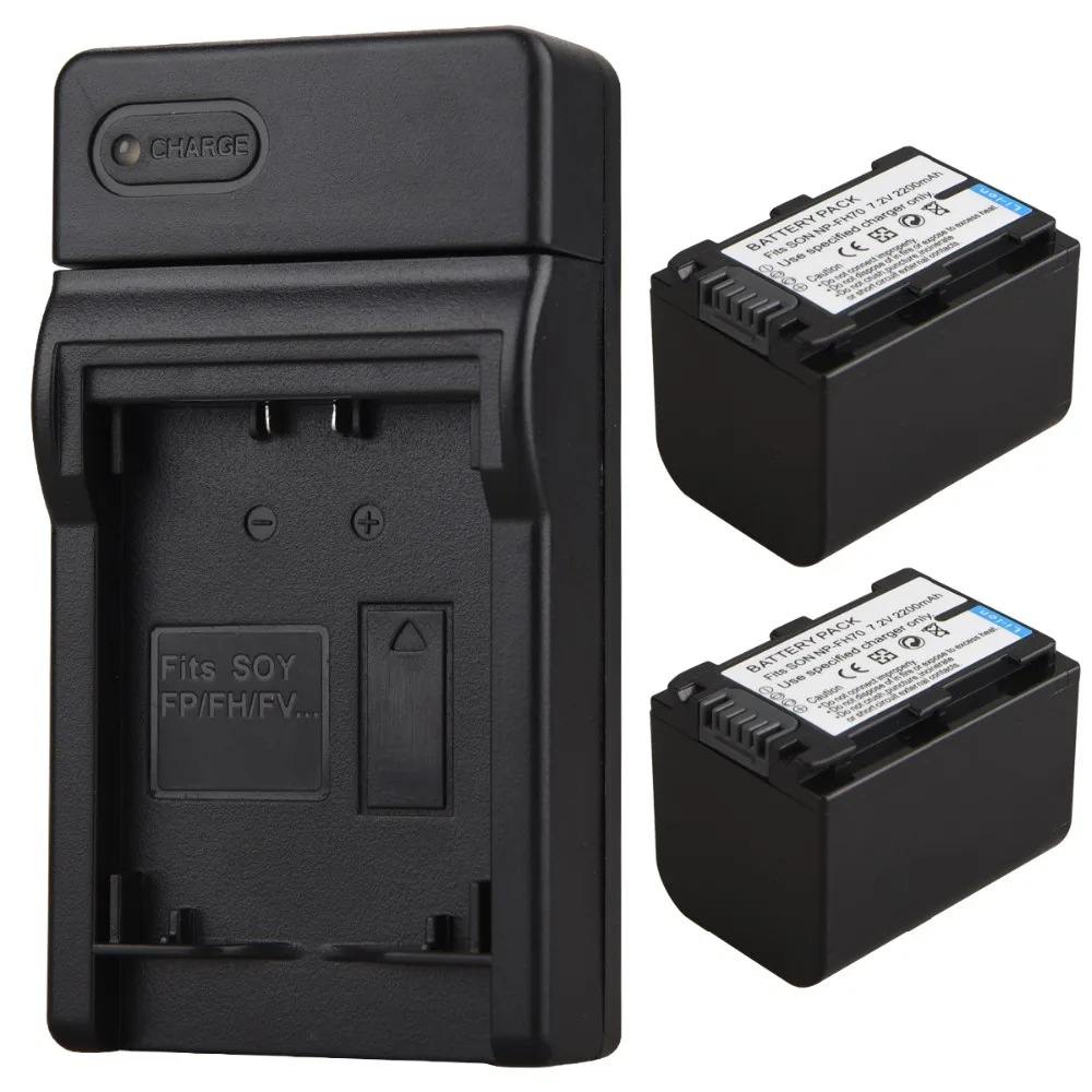 2 шт. 2200 мАч NP-FH70 NP FH70 NPFH70 литиевая батарея для цифровой камеры+ USB зарядное устройство для sony NP-FH60 DCR-DVD650 серии HC52 SX40 SR