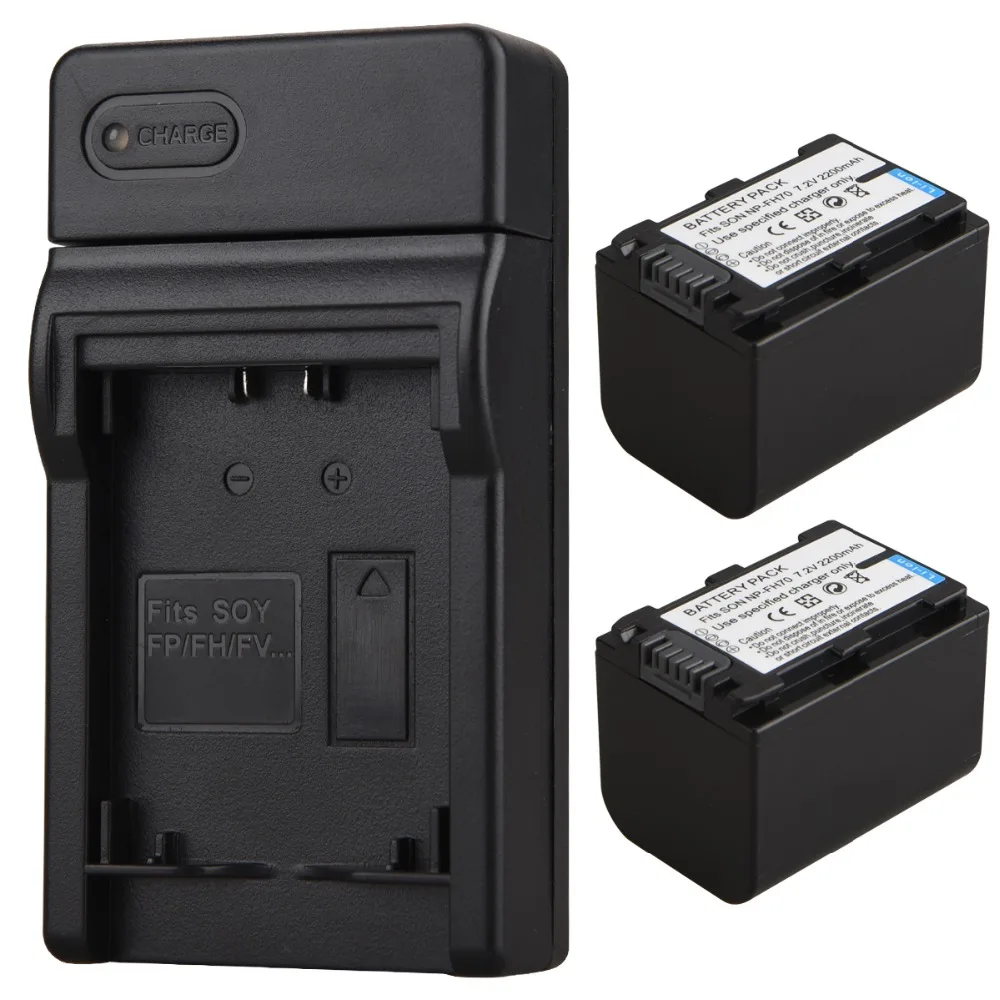 2pc 2200mAh NP-FH70 NP FH70 NPFH70 Lithium Digital Camera Battery+USB Charger for Sony NP-FH60 DCR-DVD650 HC52 SX40 SR Series |