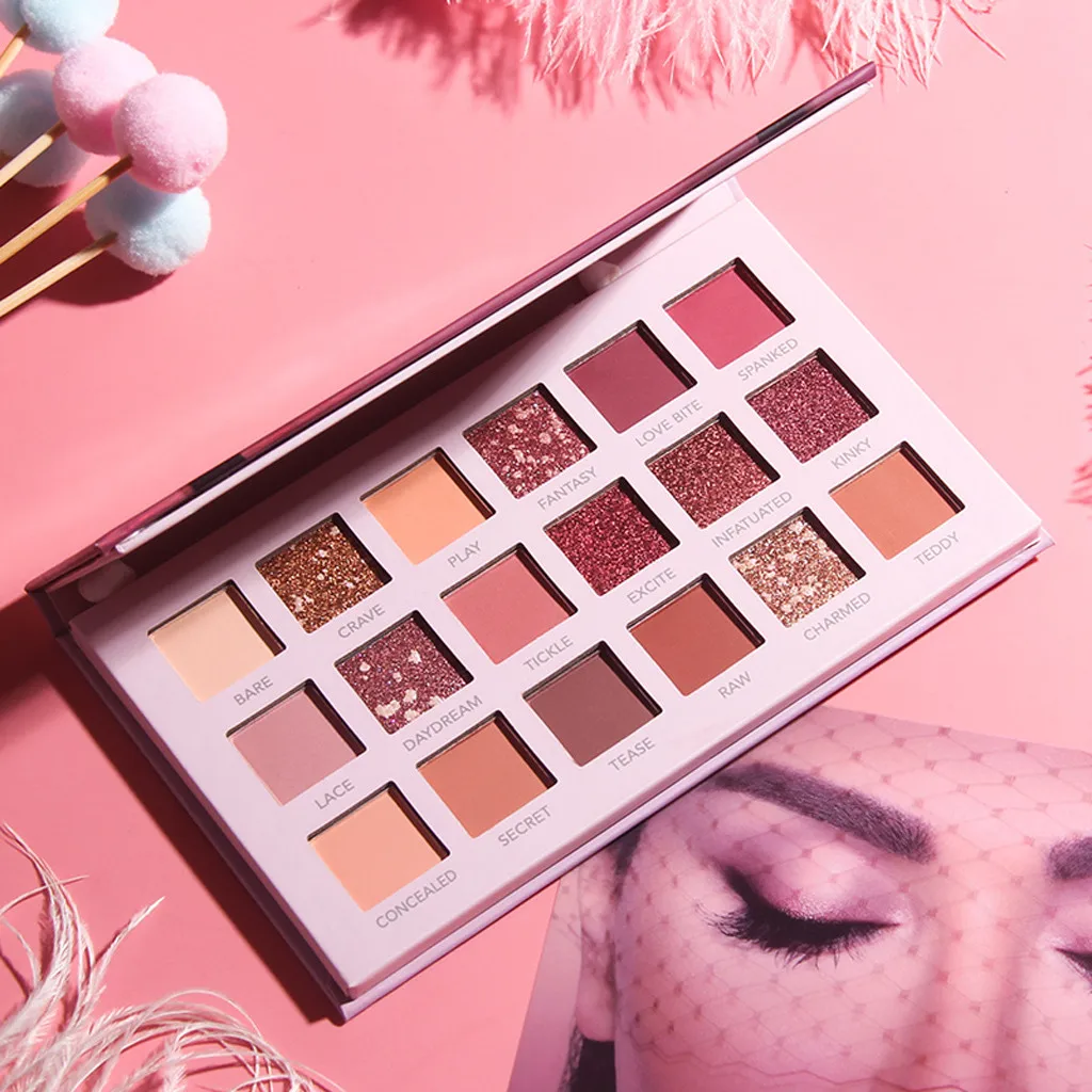 

INS Same Style 18 Colors Eye Shadow Makeup Pearl Metallic Eyeshadow Palette Makeup Shimmer Easy to Wear eyeshadow glitter