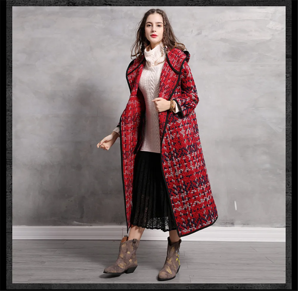 Vintage Hooded Women Wool Coats 2018 Winter Long Coat WomanOpen Stitch Red Jacket Women Xasaco Feminino Outwear Thicken (12)