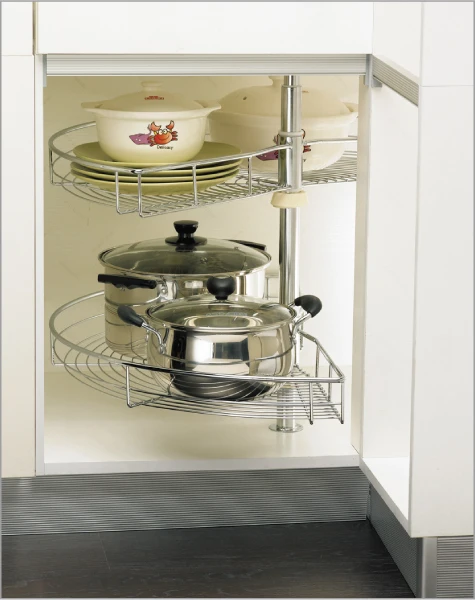Kitchen Cabinet Corner Basket Disc 180 Swivel Kitchen Cabinet Corner Basket Disc 180 Swivel Plate Storage Lalan Rotating Shelf