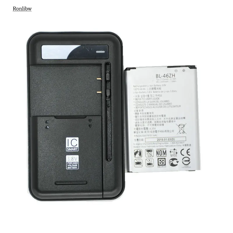 Аккумулятор Ronlibw для LG K7 K8 Замена зарядного устройства на 5 AS330 K332 K350N K371 K373 K8V K89 LS675