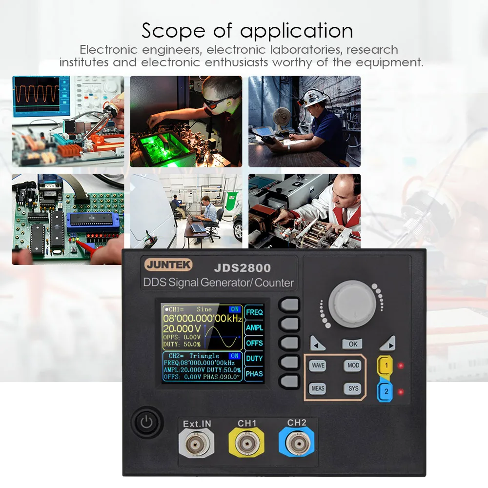 

60MHZ Signal Generator Digital Control Dual-channel DDS Function Signal Generator frequency meter JDS2800-60M