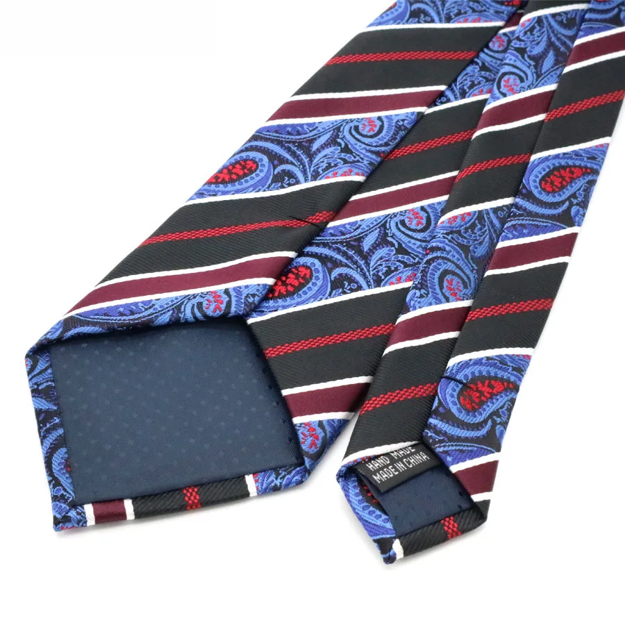 Роскошный мужской галстук 8 см Пейсли Полосатый шелковый галстук ЖАККАРДОВЫЙ тканый шеи мужские галстуки для формальных и деловых встреч и торжеств Вечерние