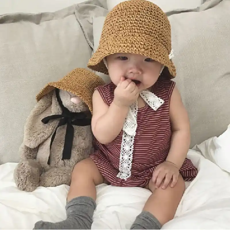 baby straw beach hat