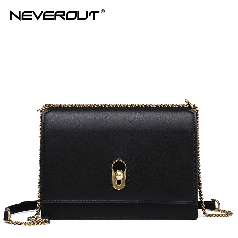 

NEVEROUT PU Leather Shoulder Bag for Women Small Flap Messenger Bag Chain Color Shoulder Summer Sac A Main Femme