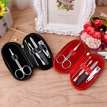 5 шт. набор педикюр маникюрные ножницы Очиститель ногтей кутикулы Уход Набор Чехол инструмент