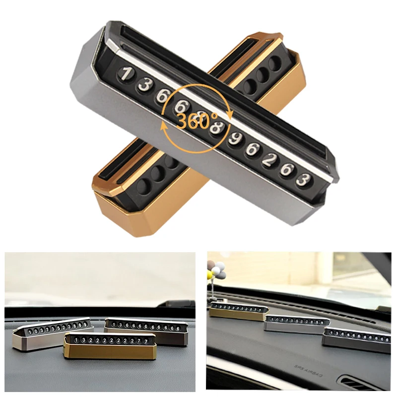 

Hidden Car Styling Temporary Parking Card Fake Leather Texture Auto Phone Number Card Plate Telephone Number Card Car Sticker