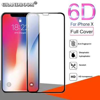 

1000pcs6D Edge Curved Full Cover Tempered Glass For iPhone 11 Pro Max XS XR X 8 7 6 6S Plus 9 Hardness Protective Film Screen Protector