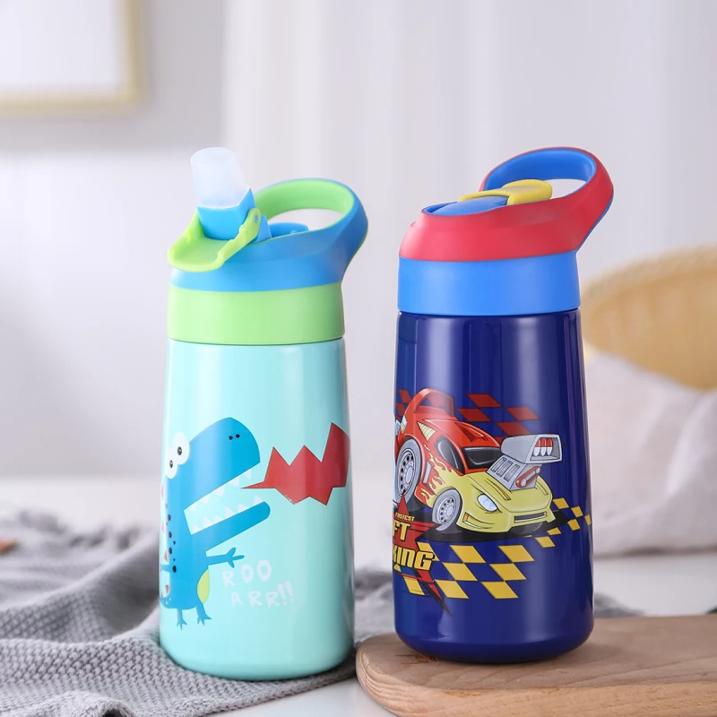 480ml Children's Thermos Cup Drinker With Straw Insulated Drinkware