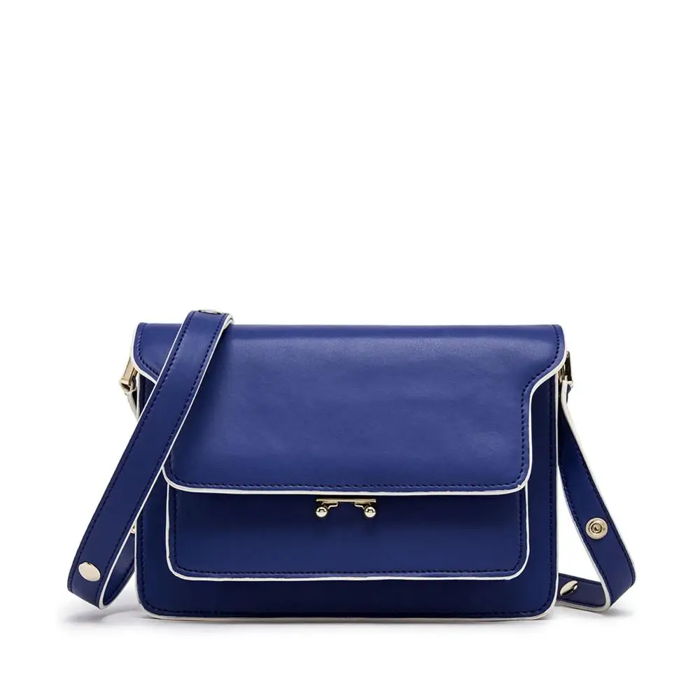 Кожаная сумка SHOUDLER, женская сумка, зима, новая, известная мода, Ретро стиль, аккордеон, сумка через плечо, сумка, сумочка - Цвет: Royal Blue