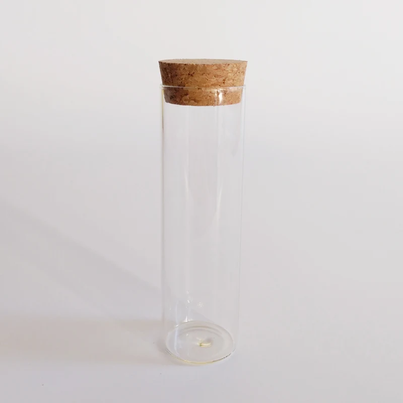

25pcs/lot 50ml tube glass test tube with cork 30*100mm clear empty glass jar laboratory test tubes Transparent cork wish bottle