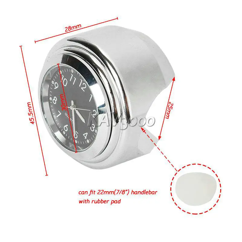 Термометр на руль 7/8 дюйма 1 дюйм для Yamaha VStar XVS 650 900 1100 Silverado / Honda Shadow Spirit Aero Ace VT 750