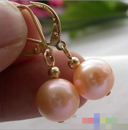 

hot sell new - 1547 PINK ROUND FRESHWATER PEARL DANGLE EARRING