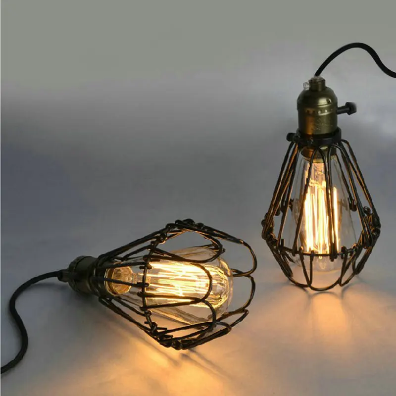 Edison Simple Vintage Metal Red Cover Pendant Lamp For Kitchen