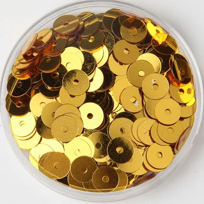 Блестки 3 мм 4 мм 5 мм 6 мм плоские круглые ПВХ свободные блестки пайетки DIY швейный материал аксессуары для одежды конфетти ремесла 20 г - Цвет: Dark golden