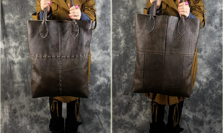 

free shipping Fashion vintage genuine leather women's 2017 first layer of cowhide shoulder bag casual bags oversized brief