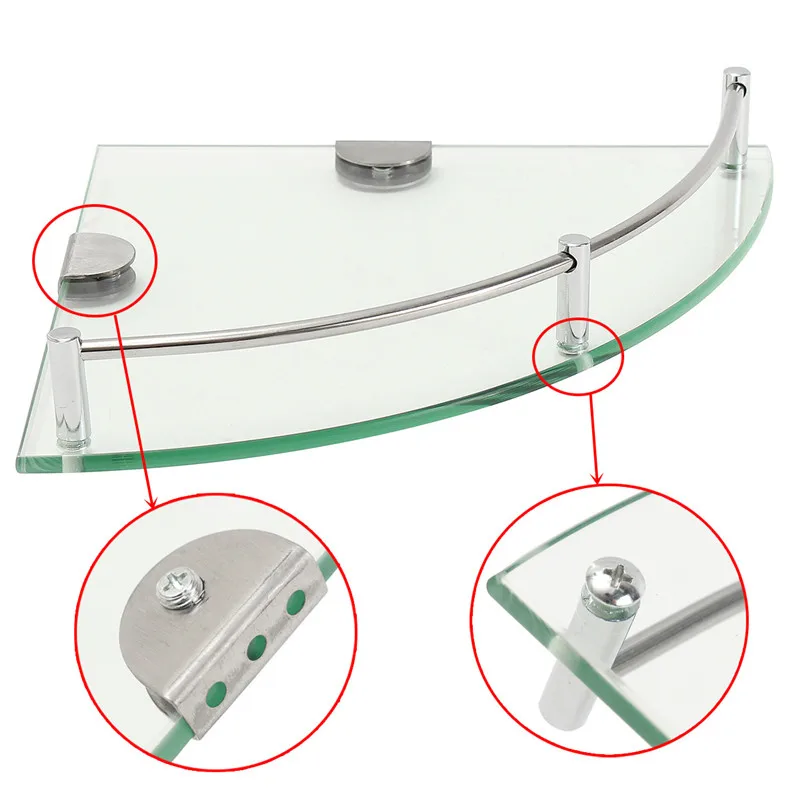 Современная стеклянная ванная комната Ванна Душ треугольная Полка Органайзер держатель однослойный прочный качественный
