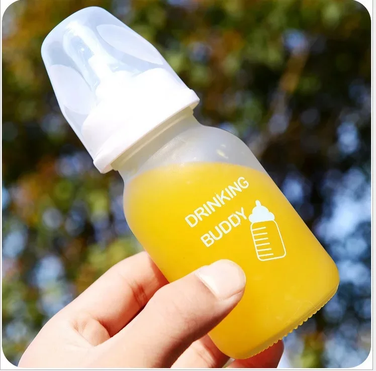 Creative Drinking Bottle Sippy Cups Cute Design Feeding Bottle Glass