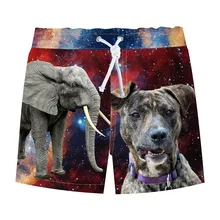 Новые Красивые модные забавные шорты для маленьких мальчиков с изображением слона и собаки летняя пляжная одежда для детей, детские От 2 до 10 лет