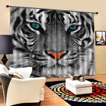 

Customized size Luxury Blackout 3D Window Curtains For Living Room tiger curtains Decoration curtains