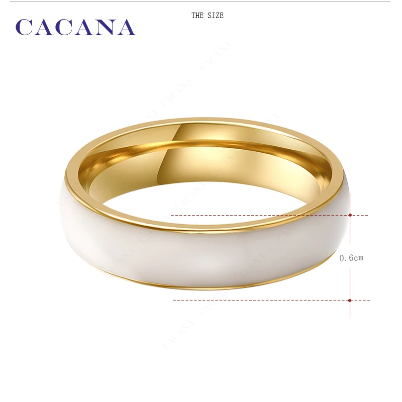 Кольца CACANA из нержавеющей стали для женщин Яркие керамические модные украшения