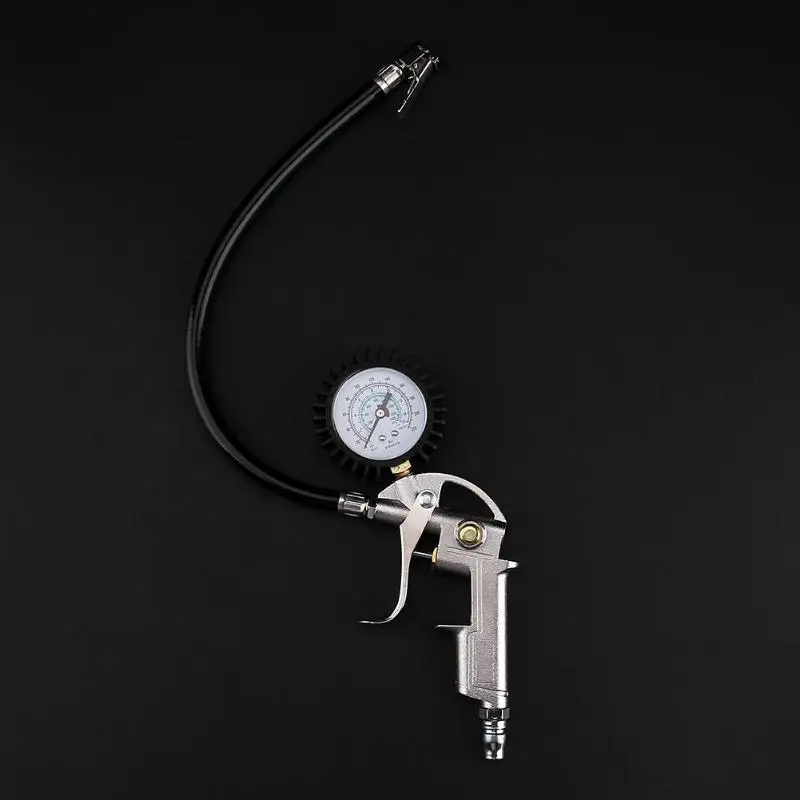 VODOOL 0 220psi Блокировка на патроне гибкий шланг автомобильный шинный манометр