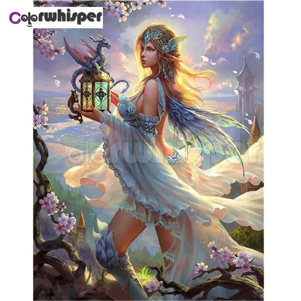 

Diamond Painting Full Square/Round Daimond Painting"Fairies Dragons Fantasy Art"Mosaic Rhinestone Embroidery Home Decor 030DP