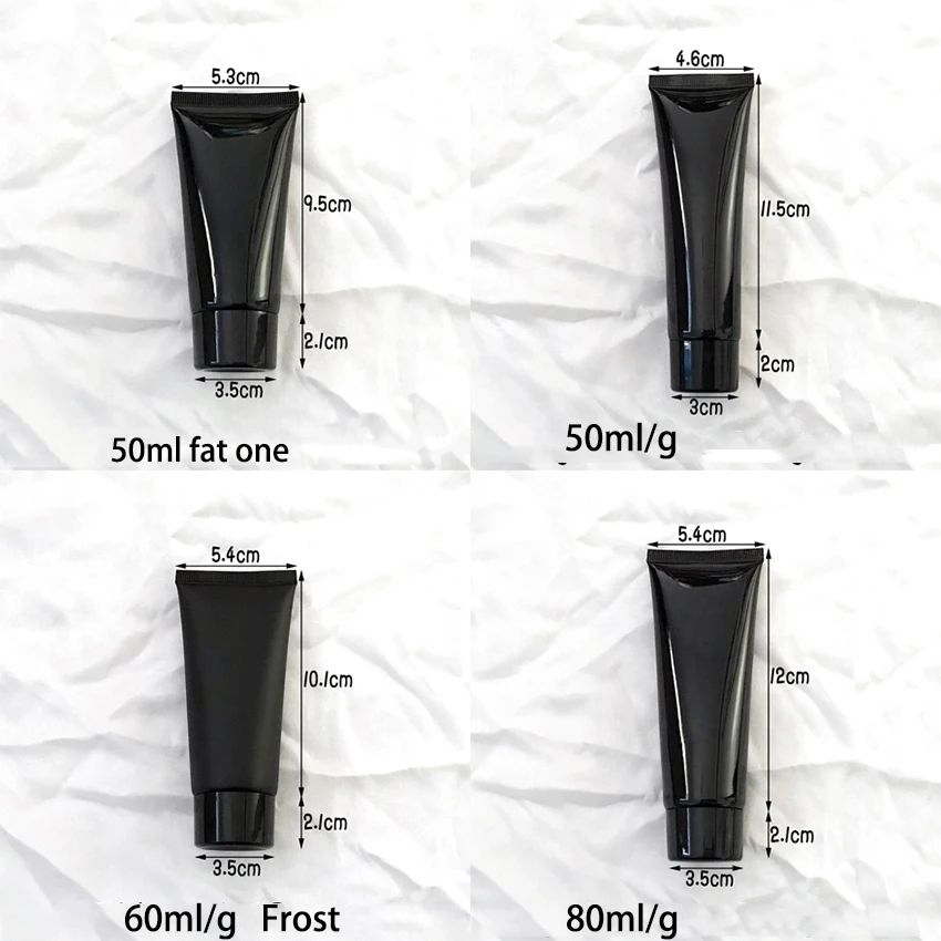 10 г 15 г 20 г 30 г 50 г 60 г 80 г 100 г 200 мл черная пластиковая бутылка косметическое средство для умывания Уход За Кожей Мягкий Тюбик для крема