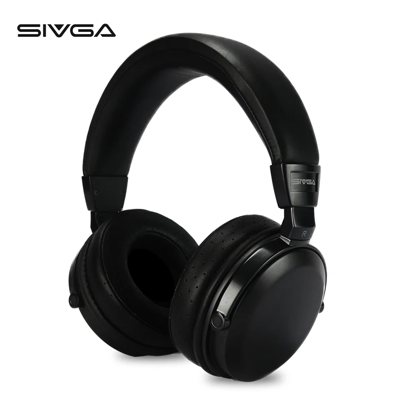 Портативные Накладные наушники SIVGA SV002 деревянные динамические с микрофоном Hi Fi DJ