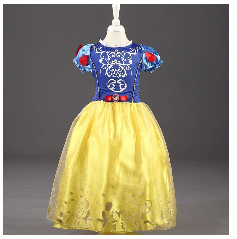 Летний маскарадный костюм Рапунцель для маленьких детей; платье принцессы Золушки для девочек; платье Снежной Королевы Эльзы; одежда для детей - Цвет: Blue